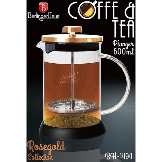 Konvička na čaj a kávu French Press 600 ml Rosegold collection