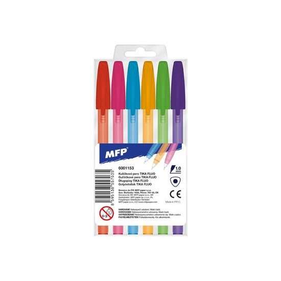 ballpoint pen Tika 107 fluo - set of 6 colours