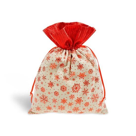 sáček textil vánoční vločky 18x23cm 5800736
