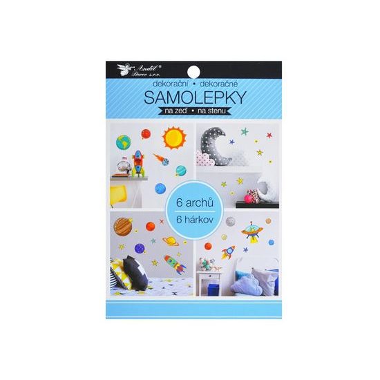Samolepící dekorace 15057 v bloku vesmír 16 x 23 cm 6 listů