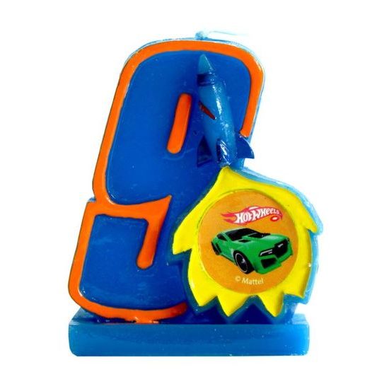 Hot Wheels birthday candle number 9