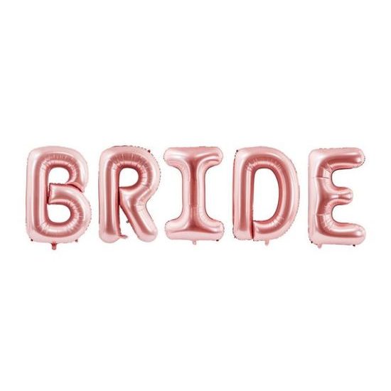 Balloon foil sign BRIDE - rose gold, 280x86 cm