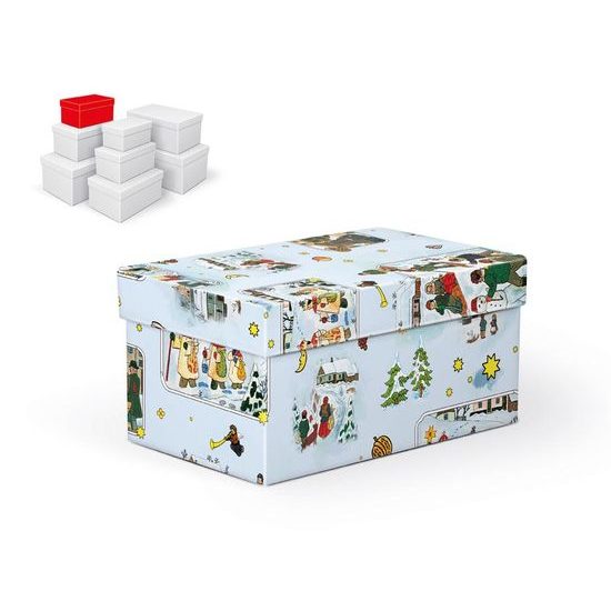 krabice dárková vánoční B-V005-BL 18x11x9cm 5370763