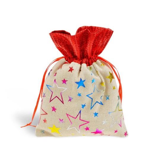 sáček textil vánoční potisk 13x17cm mix 5800735
