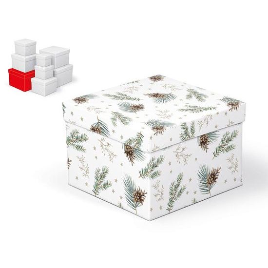 krabice dárková vánoční C-V006-G 20x20x14cm 5370937