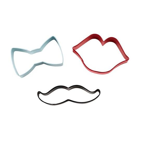 Wilton Cookie Cutter Set Tie/Mustache/Lips