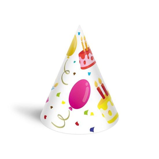 Klobouček karnevalový papírový mix č. 6 6 ks 16 cm