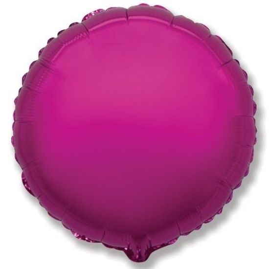 Léggömb 45 cm-es kerek fémes sötét rózsaszín (fukszia)
