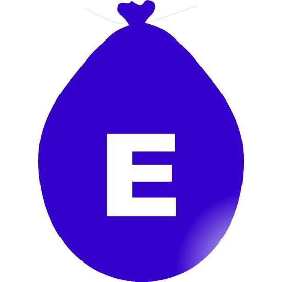 Balónek písmeno E modré