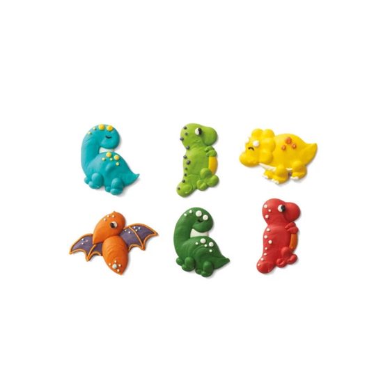 6 ks cukrových dekorácií Dinosaury
