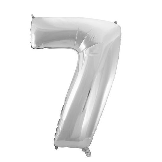 Balónové číslice strieborné - SILVER 115 cm - 7