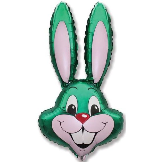 Balón foliový zajíc - zelený 60 cm / Velikonoce