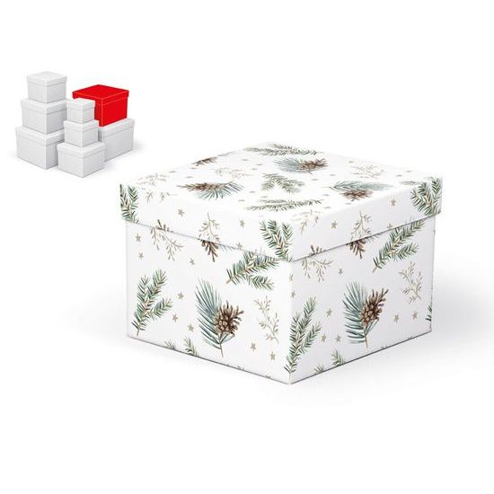 krabice dárková vánoční C-V006-F 18x18x13cm 5370936