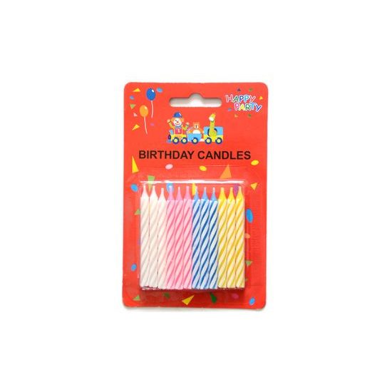 Birthday candles (4 colours) - 12 candles without stands