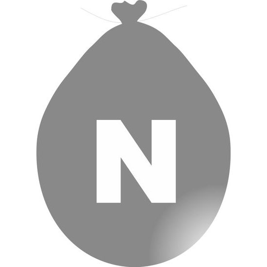 Balónek písmeno N stříbrné