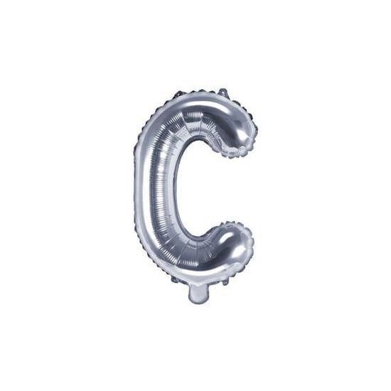 Balloon foil letter "C", 35 cm, silver (NELZE PLNIT HELIEM)