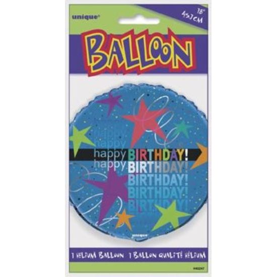 Balón foliový 45 cm Happy Birthday Cosmic