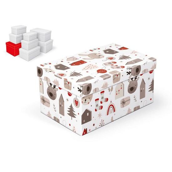 krabice dárková vánoční B-V007-G 28x18x14cm 5370929