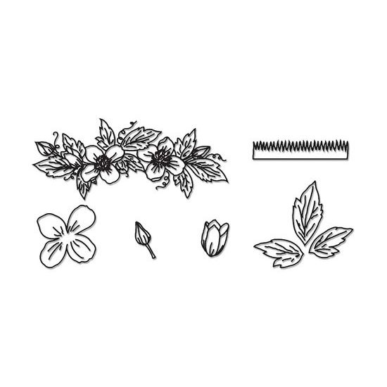 Patchwork kiszúró Clematis & Leaves (Klematis és levelek)