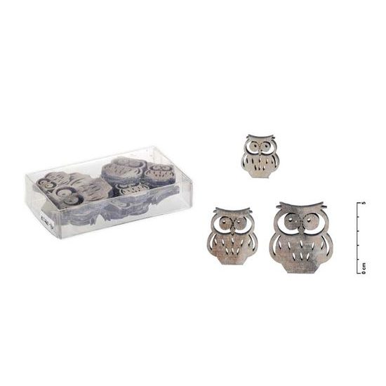 dekorace sova 14ks mix velikost 8885461