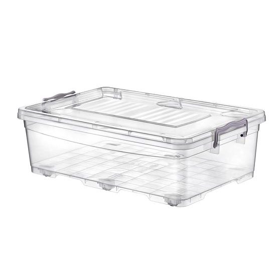 Plastic storage box under the bed with wheels - 30 l