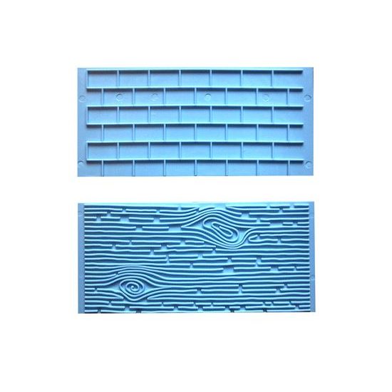 Impression mats Bark and brick wall Set 1