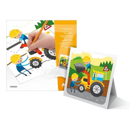 omalovánky se stojánkem Stavba 7 listů 18x18cm 5300923