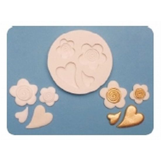 Silicone mould Hearts & Flowers