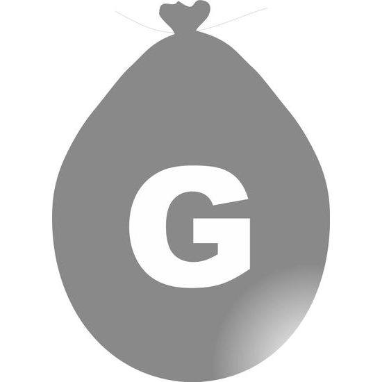Balónek písmeno G stříbrné