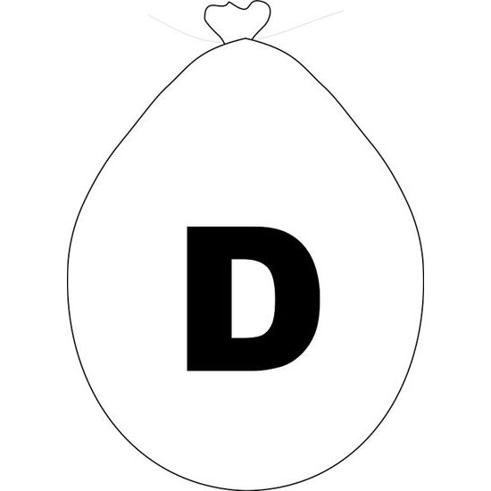 Balónek písmeno D bílé