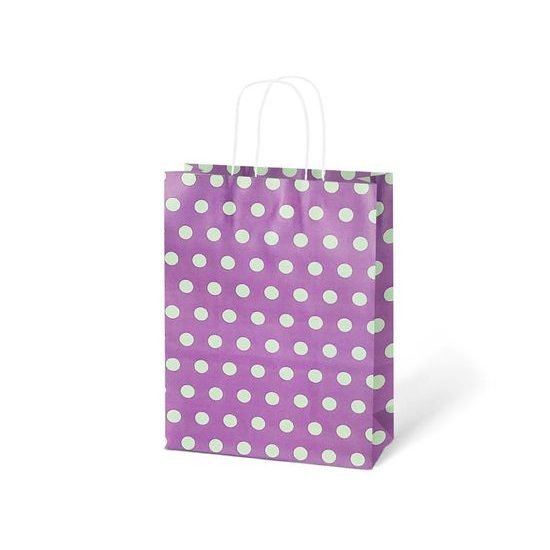 taška dárková kraft L 245x310x105 puntík mix 5251327