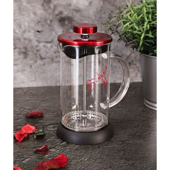 Konvička na čaj a kávu French Press 350 ml Burgundy Metallic Line