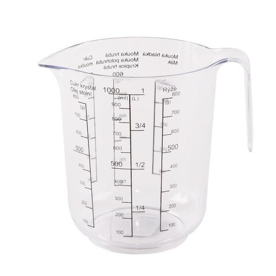 Odmerka plastová s potlačou merítok - 1 l