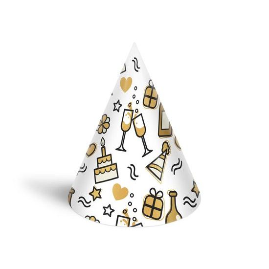 Klobouček karnevalový papírový mix č. 5 6 ks 16 cm