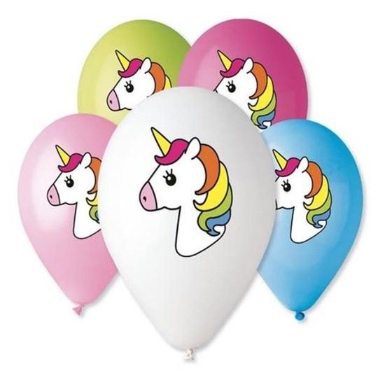 Pasztell mix lufik 30 cm - Egyszarvú - Unicorn 5 db