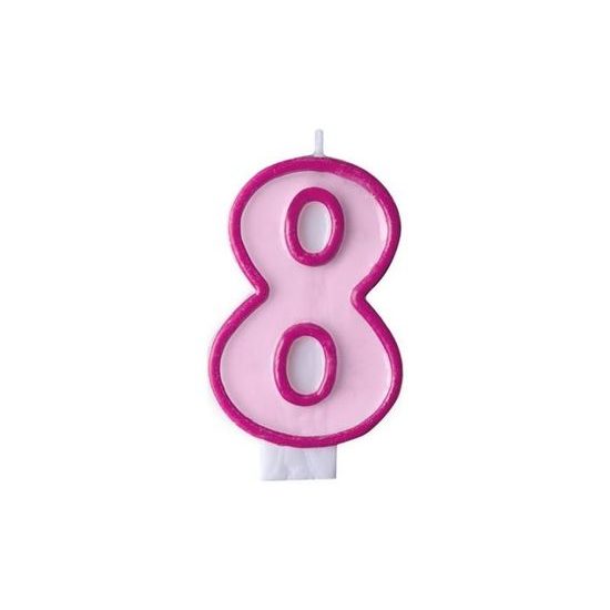 Birthday candle 8, pink