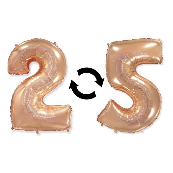Balloon foil numerals rose gold - Rose Gold 115 cm - 2 or 5