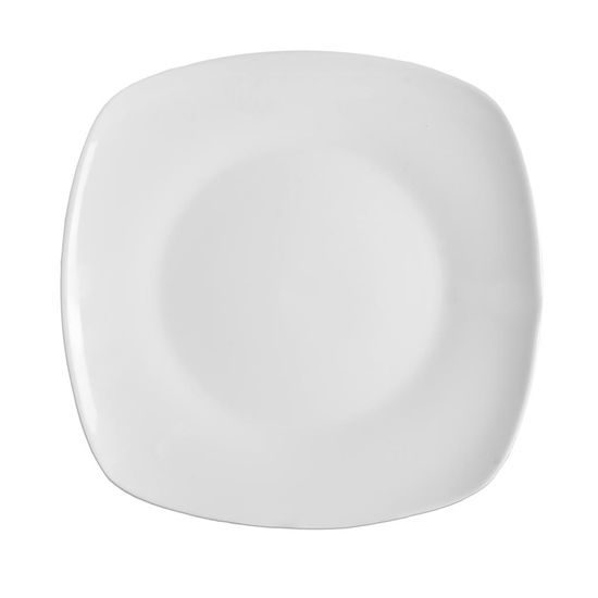 Shallow square plate, white 24 cm - Mona collection