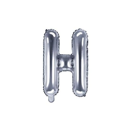 Fólia léggömb "H" betű, 35 cm, ezüst (NEM Tölthető héliummal)