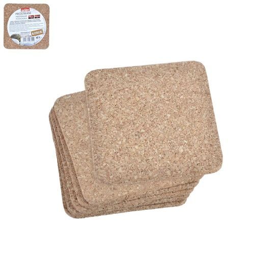 Cork placemats, 6-piece set 9,5x9,5