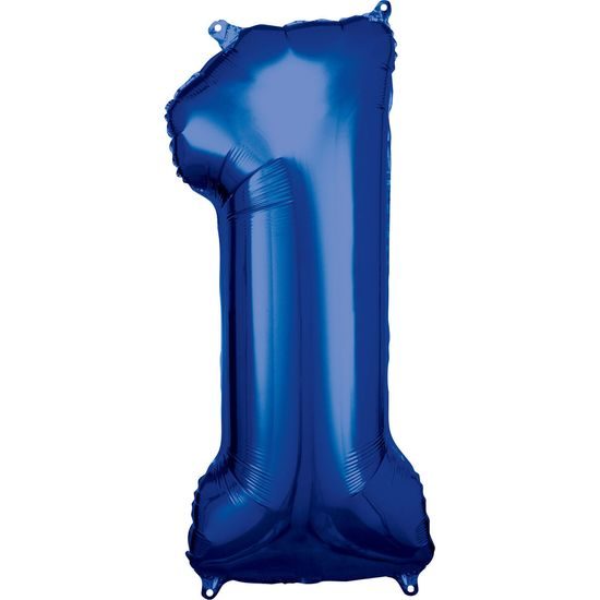 Balónek fóliový narozeniny číslo 1 modrý 86cm