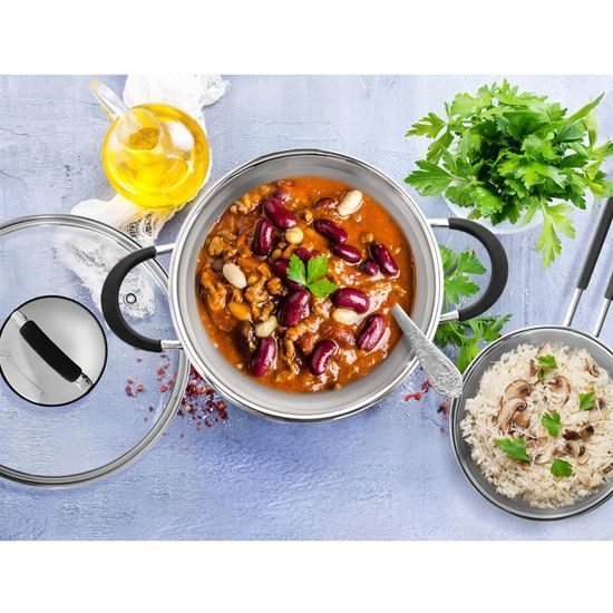 DALIE Stainless Steel Casserole 2.6 L with Glass Lid