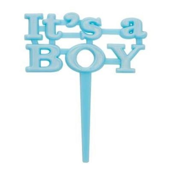 Cupcake topper, 8 db - babaköszöntő " It´s a boy " - Fiú