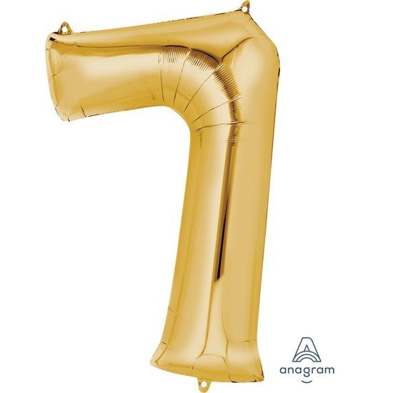 Balónek fóliový narozeniny číslo 7 zlatý 86cm