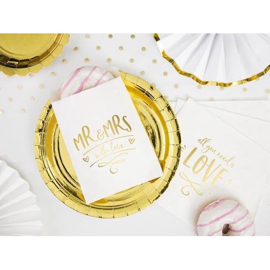 Paper bags for sweets Mr&Mrs white - Wedding -13 x 14cm - 6 pcs