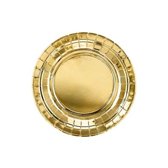 Gold Paper Plates 18cm, Set of 6