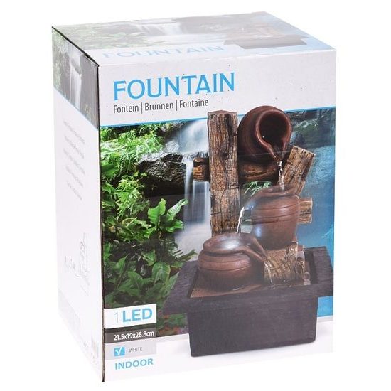 Fontána pokojová s LED osvětlením 3 Amfory