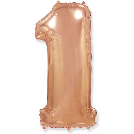 Balón foliový číslice růžovozlatá - Rose Gold 115 cm - 1