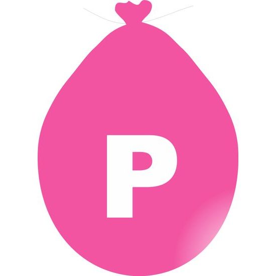 Balónek písmeno P růžové