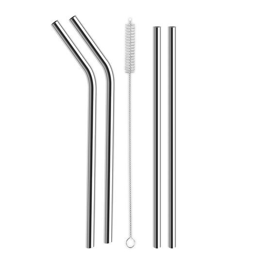 Nerezové brčko 4 ks 18 cm + kartáčik